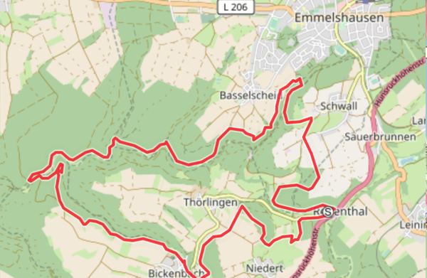 Karte Oberes Baybachtal